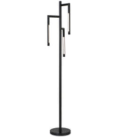 Floor Lamp in Sleek Black with 3 LED arms