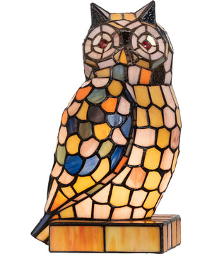 13" High Owl Accent Lamp MuLighti-Colored
