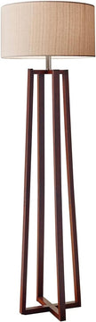 Adesso 1504-15 Quinn Floor Lamp, 60 in, 150 W Incandescent/CFL, Walnut Birch Wood, Modern Style