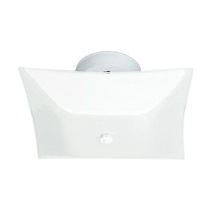 2-Light 12"W Square Ceiling White Finish Flush Mount by Satco Nuvo