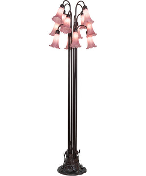 60"H Lavender Tiffany Pond Lily 12 Light Floor Lamp