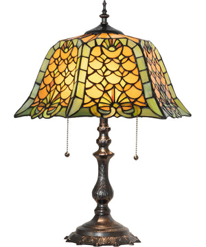 21" High Duffner & Kimberly Shell & Diamond Table Lamp