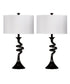 Rowan Spiral Poly Table Lamp (Set of 2) Black with White Shade