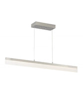 36"W 1-Light Linear Bar Ribbon LED Kitchen Island Light Fixture Brushed Nickel Finish Acrylic Shade