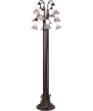 63" High Gray Tiffany Pond Lily 12 Light Floor Lamp