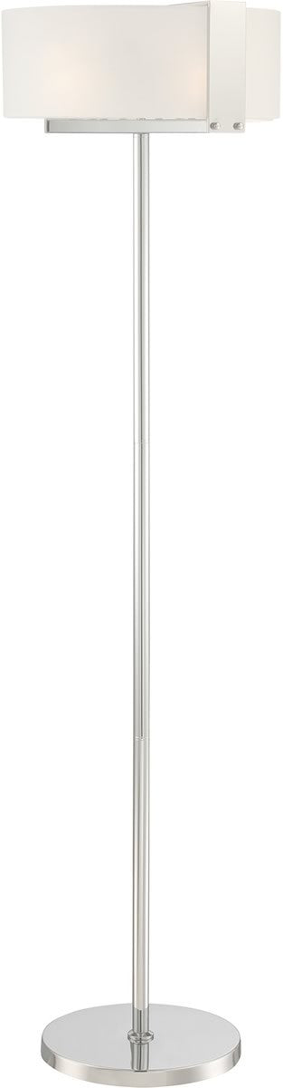 Lite Source Rogina 3-light Floor Lamp  Ps/frost Curved Glass Shade