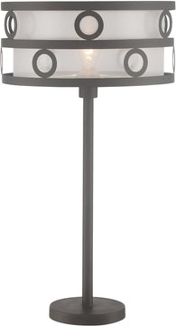 30"H Lavinia 1-light Table Lamp  Burnished Bronze/inner Fabric Shade