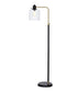 Catalina Industrial Modern Two-Tone Downbridge LED Task Floor Lamp, Black with Brass Finish, 58" H
