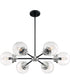 30"W Axis 6-Light Chandelier Matte Black / Brushed Nickel Accents