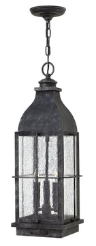 8"W Bingham 3-Light LED Outdoor Hanging Light in Greystone