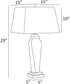 Silvino 1-Light Table Lamp Brushed Nickel/Dark Grey Poly/White Linen Shade