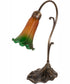 15" High Amber/Green Tiffany Pond Lily Accent Lamp