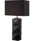 Robena 1-Light Ceramic Table Lamp Black/Black Fabric