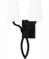 Quoizel Wood Small 2-light Wall Sconce Matte Black
