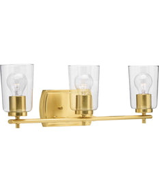 Adley 3-Light Clear Glass New Traditional Bath Vanity Light Satin Brass
