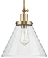 Hinton 1-Light Seeded Glass Vintage Style Hanging Pendant Light Vintage Brass