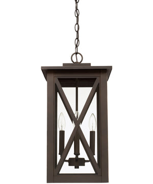 Avondale 4-Light Outdoor Hanging In Oiled Bronze With Clear Glass