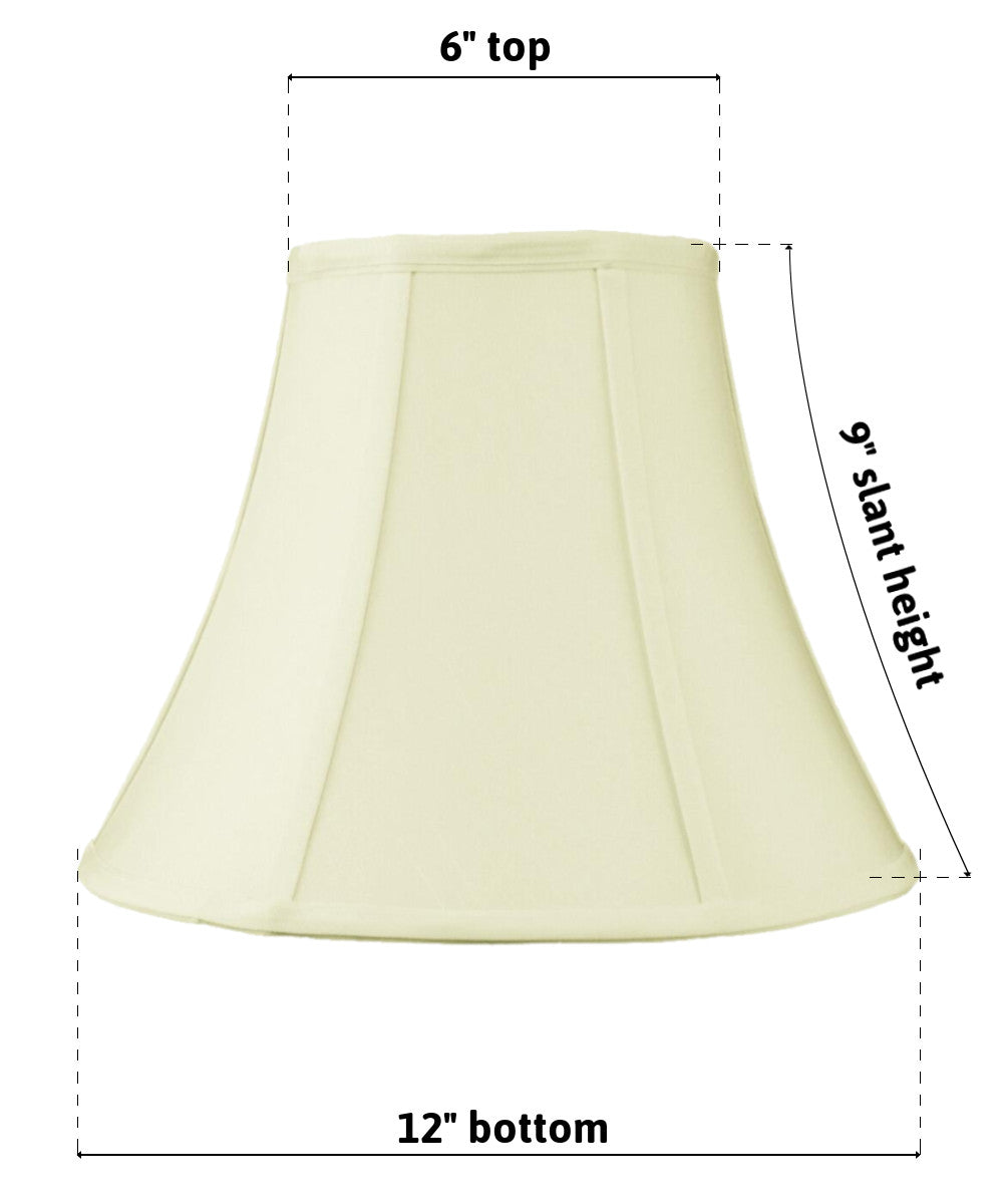 12"W x 10"H  SLIP UNO FITTER Egg Shell Shantung Bell Lampshade