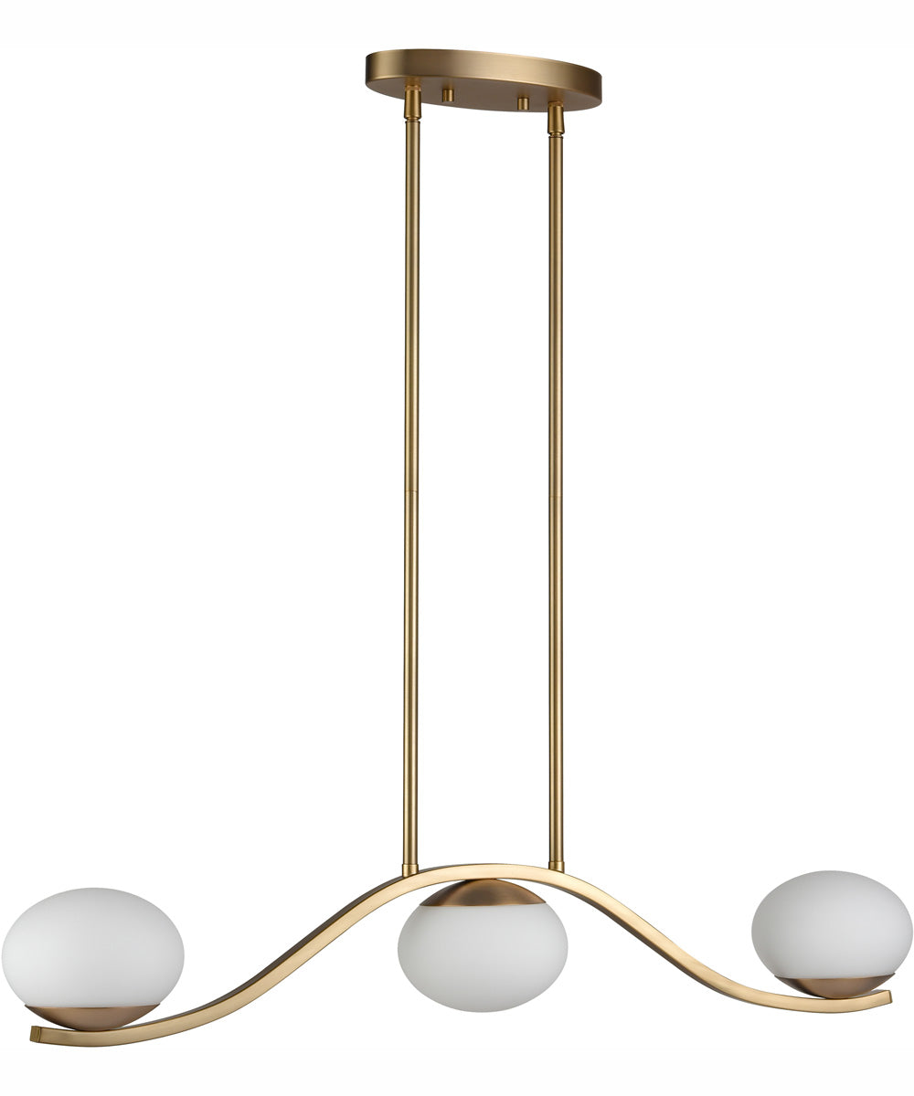Wallace 32'' Wide 3-Light Integrated LED Linear Chandelier - Brushed Gold