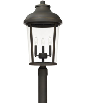 Dunbar 3-Light Outdoor Post Mount In Oiled Bronze With Clear Glass