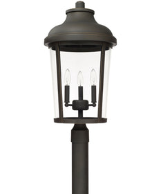 Dunbar 3-Light Outdoor Post Mount In Oiled Bronze With Clear Glass