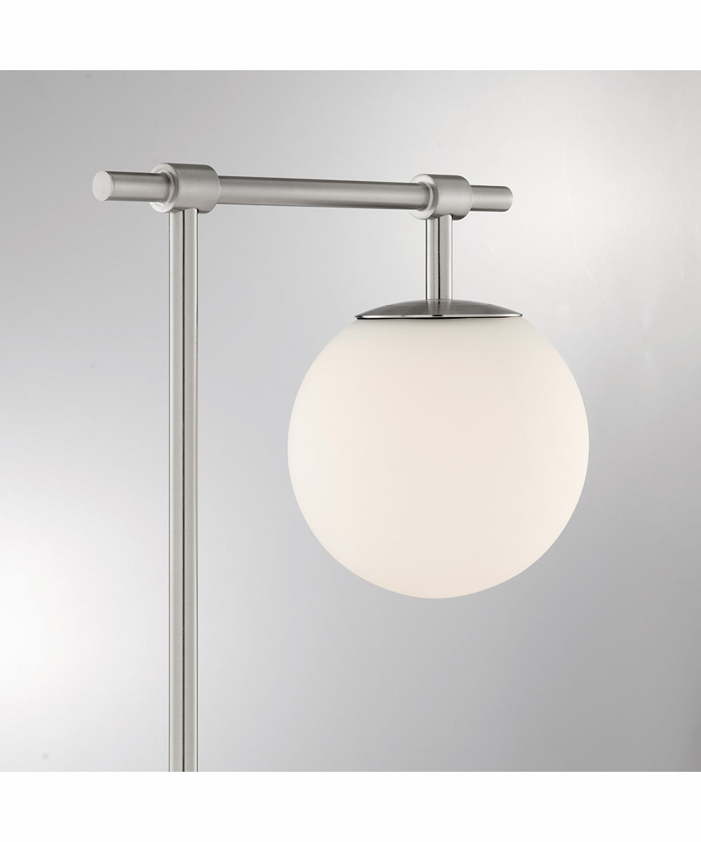 Lencho 1-Light Table Lamp Brushed Nickel/Frost Glass Shade