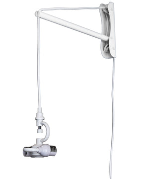 8"W The MAST 2 Light Wall Arm Converts Your Lampshade to a Wall Pendant  White