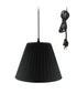 16"W Hanging Swag Pendant Plug-In One Light Black Shade
