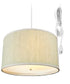 16"W 2 Light Swag Plug-In Pendant  Textured Oatmeal with Diffuser White Cord