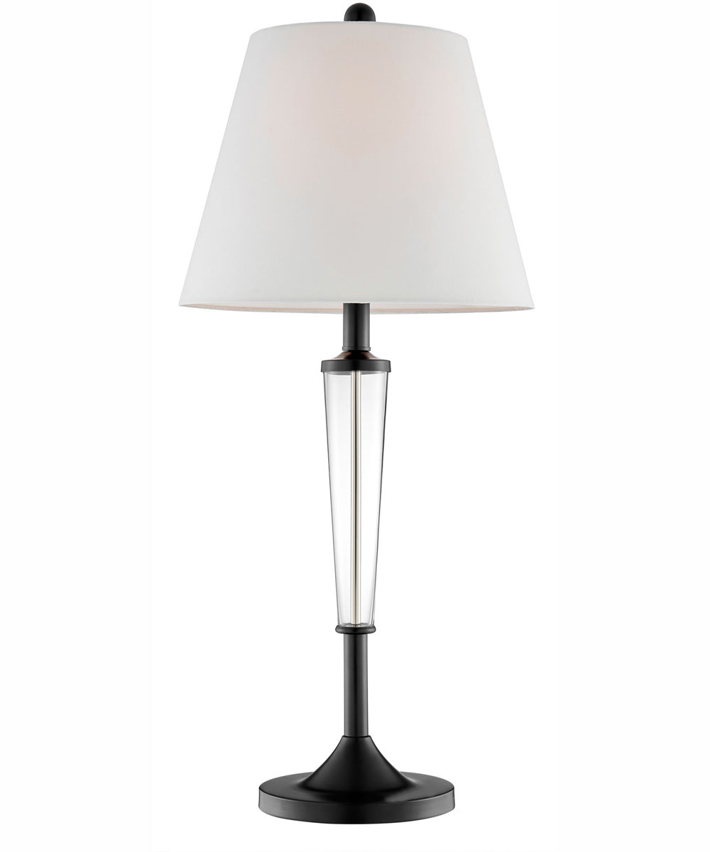 Freida 1-Light 3Pcs Floor & Table Lamp Set Black/White Shade