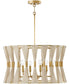Bianca 6-Light Pendant Bleached Natural Rope and Patinaed Brass