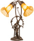 17" Wide Amber Tiffany Pond Lily 2 Light Trellis Girl Accent Lamp