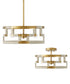 Hala 3-Light Dual-Mount Semi-Flush/Pendant Mount In Bleached Natural Jute and Patinaed Brass