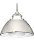 Carbon 1-Light Etched White Glass Mid-Century Modern Pendant Light Polished Nickel