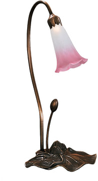 16"H Pink/White Pond Lily Accent Lamp