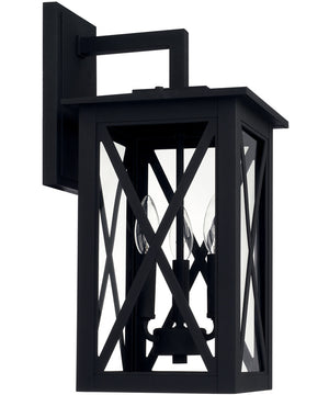 Avondale 3-Light Outdoor Wall Mount In Black With Clear Glass