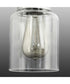 Calhoun 2-Light Clear Glass Farmhouse Bath Vanity Light Brushed Nickel