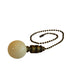 Ceramic 35mm Ivory Ball Ceiling Fan Pull, 2"h with 12" Antiqued Brass Chain