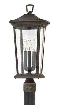 23"H Bromley 3-Light Outdoor Pier Post Light in Oil Rubbed Bronze