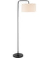Orea 1-Light Floor Lamp Black/Linen Fabric Shade