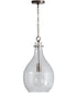 1-Light Pendant In Polished Pewter With Clear Seeded Glass