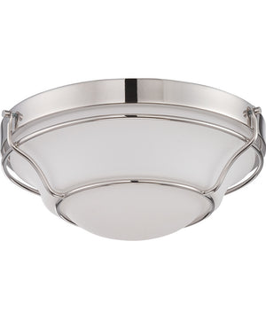 13"W Baker 1-Light Close-to-Ceiling Polished Nickel