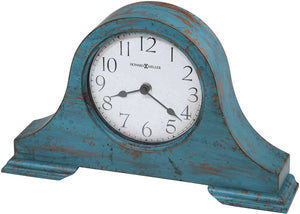 8"H Tamson Mantel Clock Worn Teal Blue