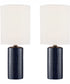 Jackie 2-Light 2 Pack-Table Lamp Navy Blu Ceramichrome/ White Linen