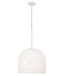 Alsy Nantucket 18"W 3-Light Matte White Woven Wicker Rope Large Pendant Light Fixture, Coastal Style