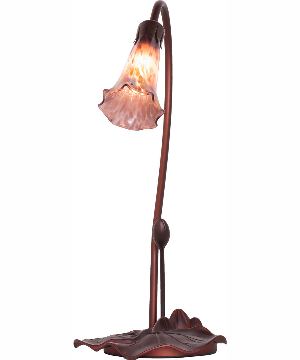 16" High Purple Iridescent Tiffany Pond Lily Accent Lamp