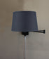 Dimmable Swing Arm Wall Light Bronze Brown Finish with Textured Slate Lampshade - For Bedside, Living Room, Reading Chair