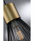 Freira 1-Light Pendant Antique Brass/Black Wire Shade