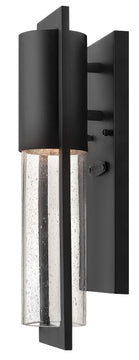 16"H Shelter 1-Light LED Mini Outdoor Wall Light in Black