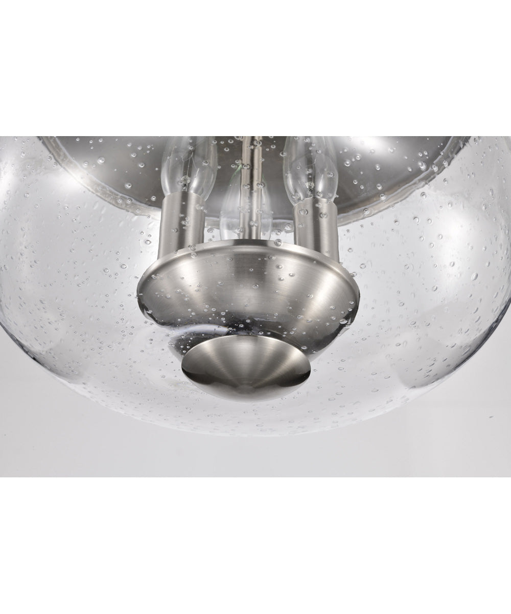 Boliver 3-Light Close-to-Ceiling Brushed Nickel
